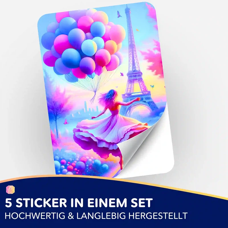 Aufkleber 5er-Set - Verträumtes Paris