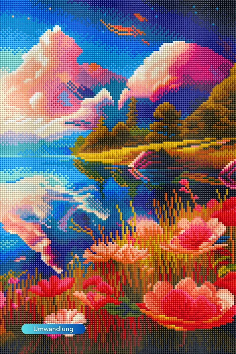 Diamond Painting - Blick auf den See
