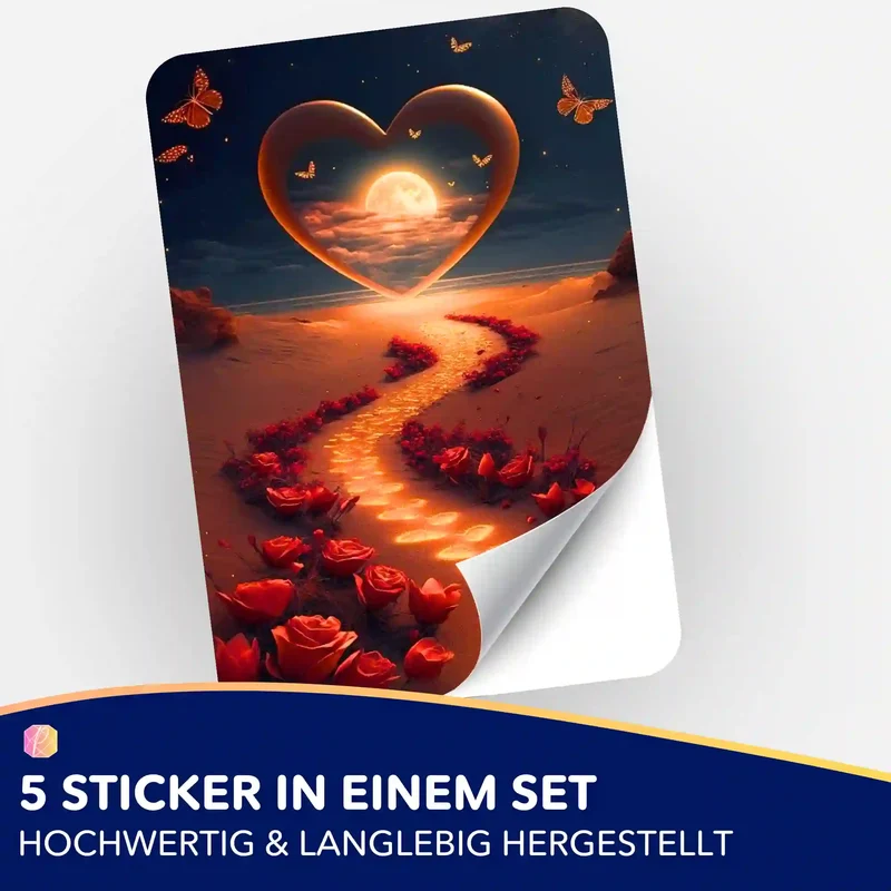 Aufkleber 5er-Set - Weg der Liebe