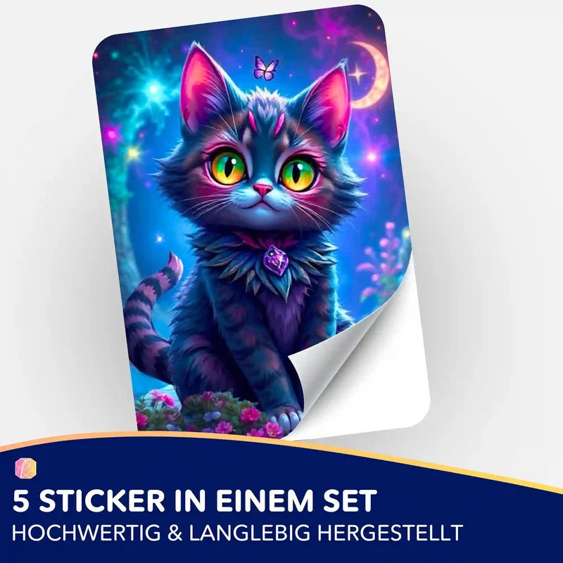 Aufkleber 5er-Set - Night Cat