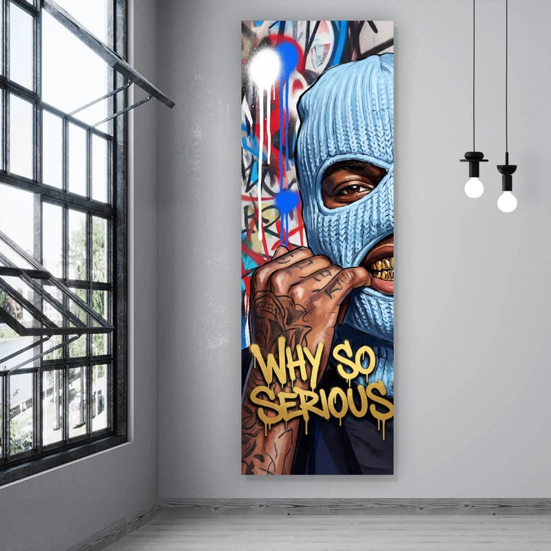 Poster Mann mit Maske Why so Serious Panorama Hoch