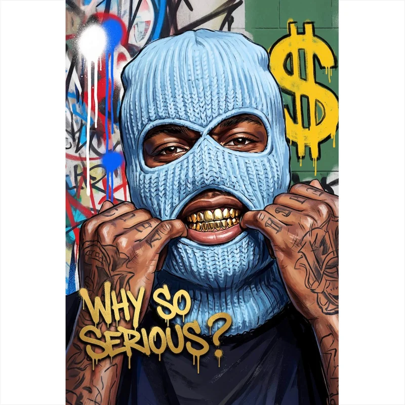 Poster Mann mit Maske Why so Serious Hochformat