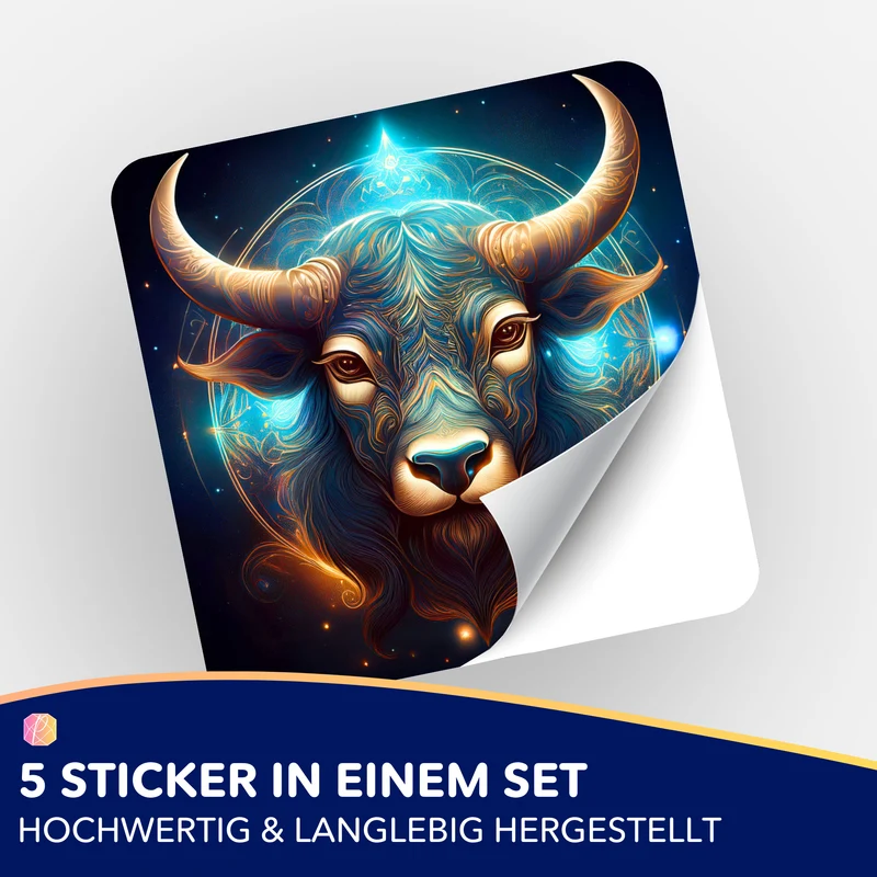 Aufkleber 5er-Set - Sternzeichen Stier "Limited Edition"