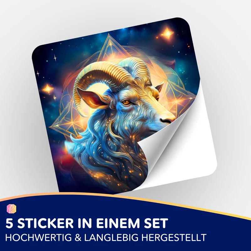 Aufkleber 5er-Set - Sternzeichen Steinbock "Limited Edition"
