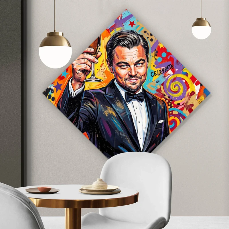 Aluminiumbild Ikonische Feier Cheers Pop Art Raute