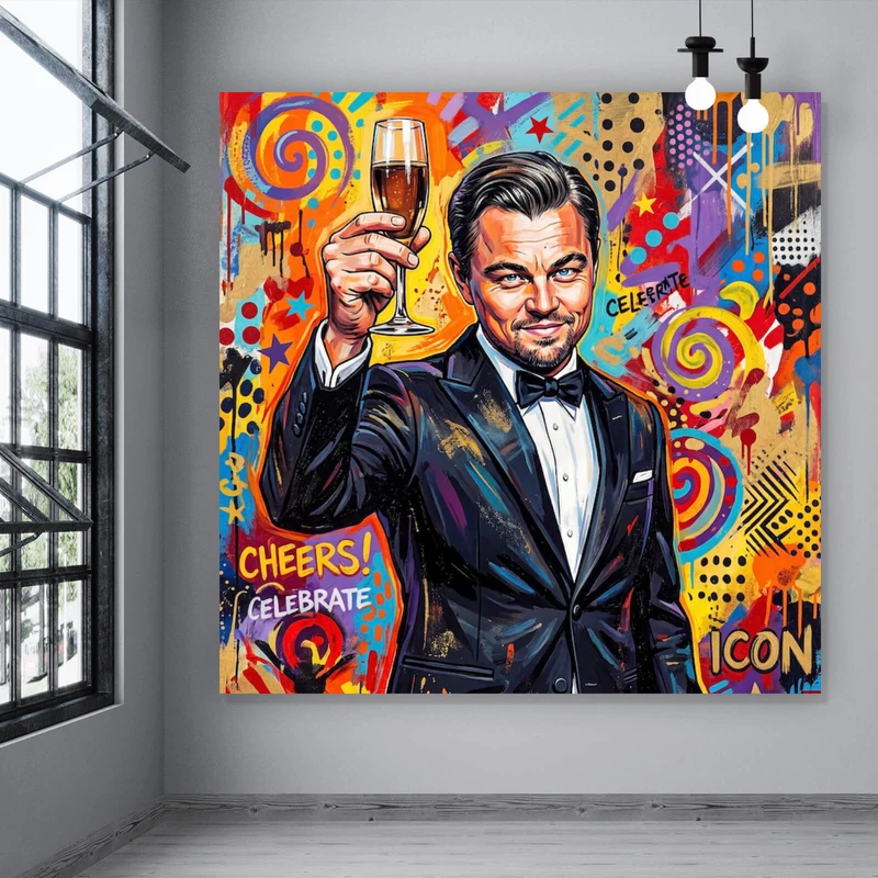 Poster Ikonische Feier Cheers Pop Art Quadrat