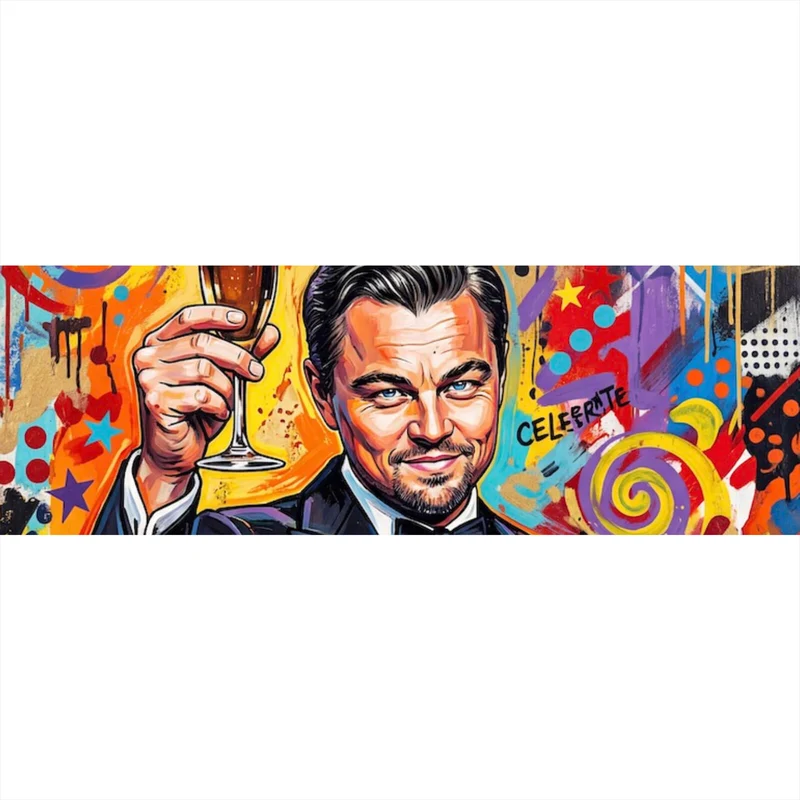 Aluminiumbild Ikonische Feier Cheers Pop Art Panorama