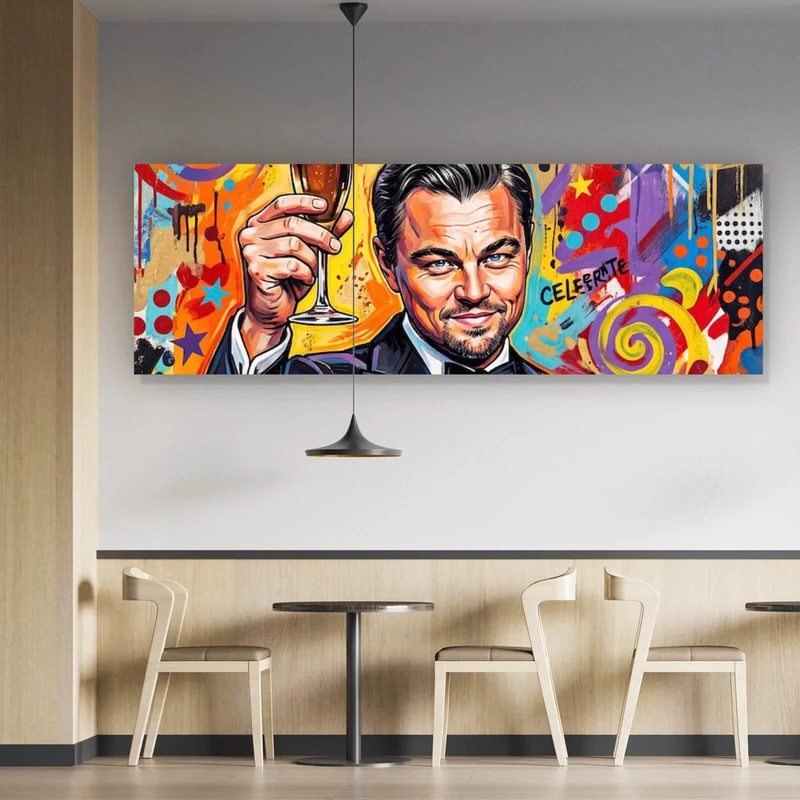 Leinwandbild Ikonische Feier Cheers Pop Art Panorama
