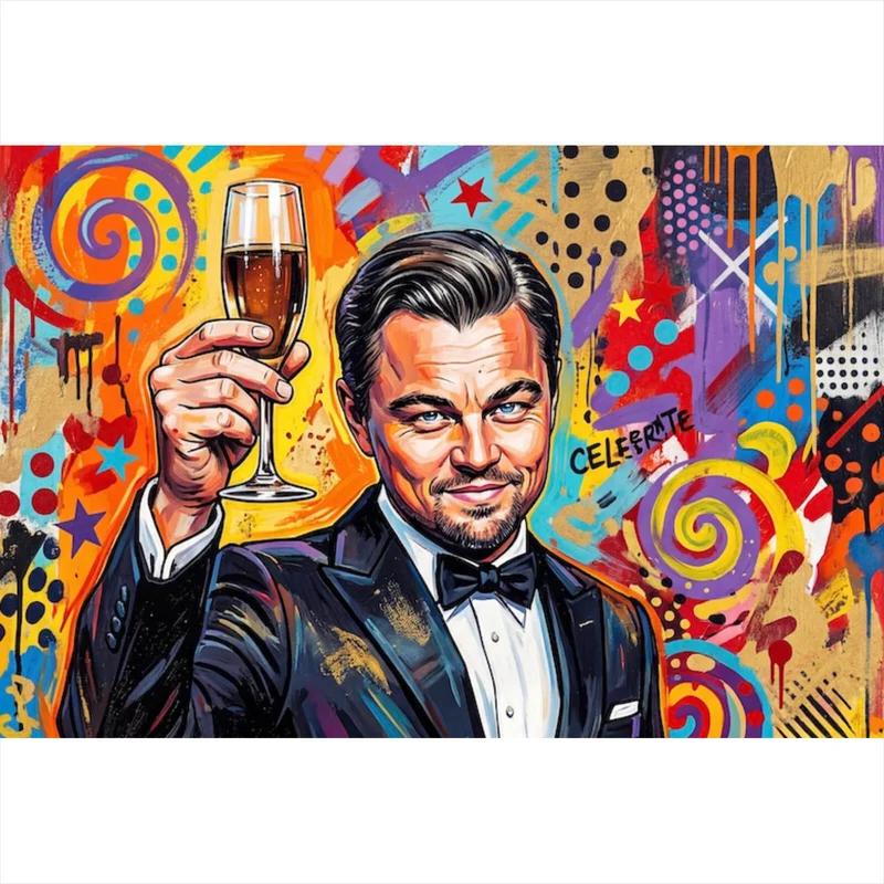 Acrylglasbild Ikonische Feier Cheers Pop Art Querformat