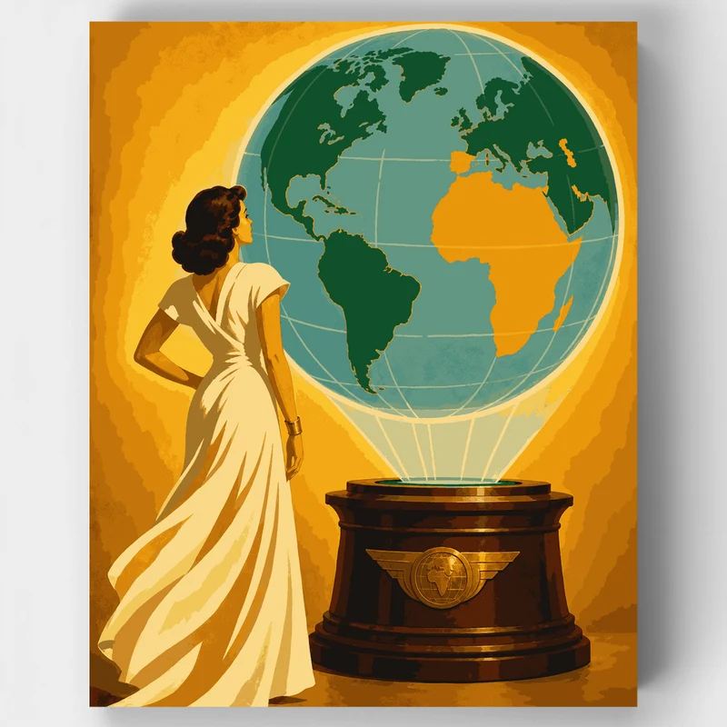 Woman and Globe - Paint by Numbers Kit
