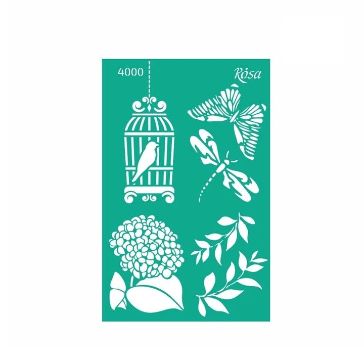 Rosa Talent Self-Adhesive Stencil, 13 x 20 cm, Pattern No. 4000