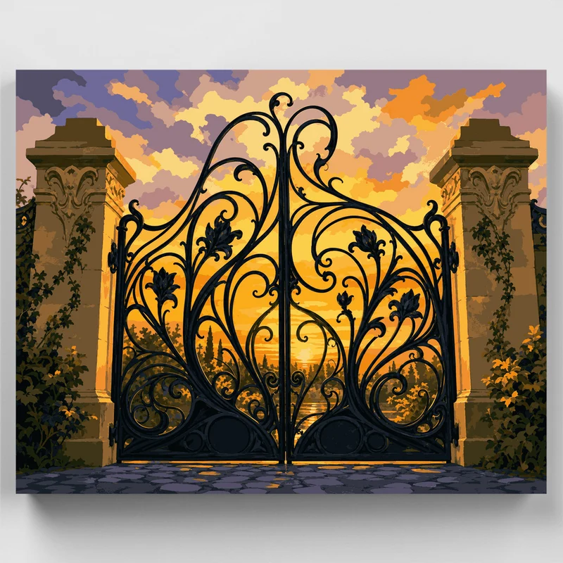 Ornate Iron Gates - Paint by Numbers Kit