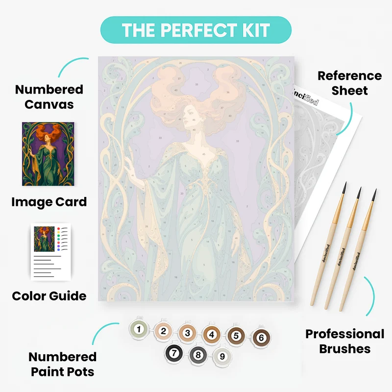 Flame-Haired Enchantress - Paint by Numbers Kit