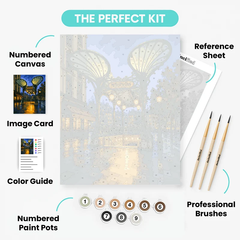 Parisian Metro Night - Paint by Numbers Kit