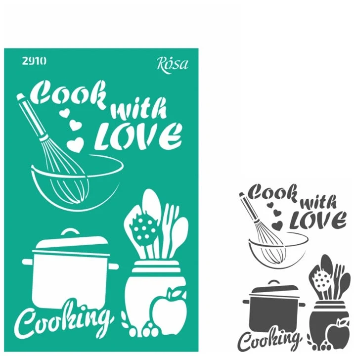Rosa Talent Self-Adhesive Stencil, 13 x 20 cm, Pattern No. 2910