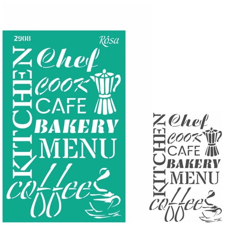 Rosa Talent Self-Adhesive Stencil, 13 x 20 cm - Design No. 2908