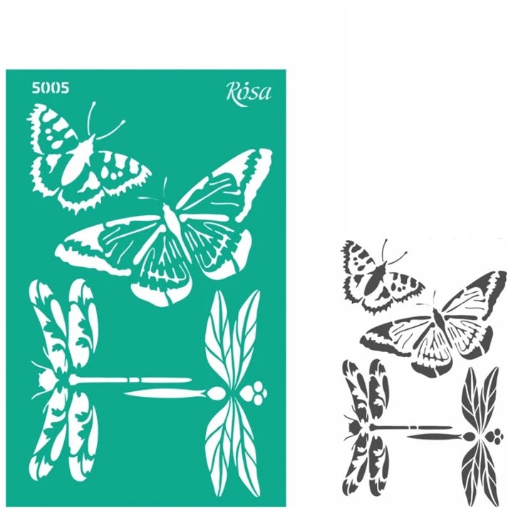 Rosa Talent Self-Adhesive Stencil, 13 x 20 cm, Pattern No. 5005