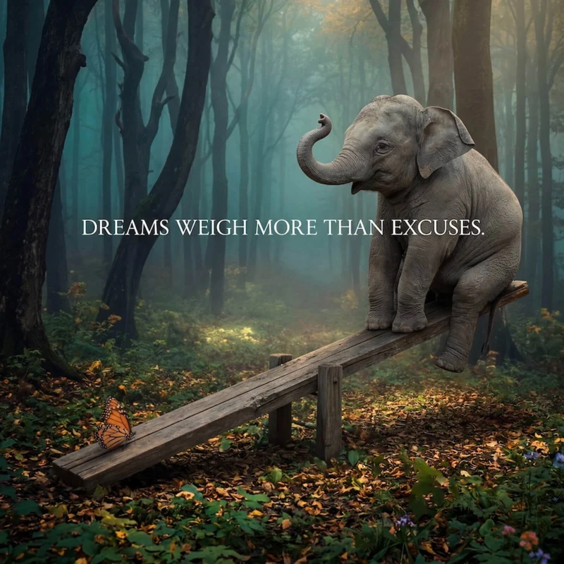 Aluminiumbild Dreams weigh more than excuses Quadrat