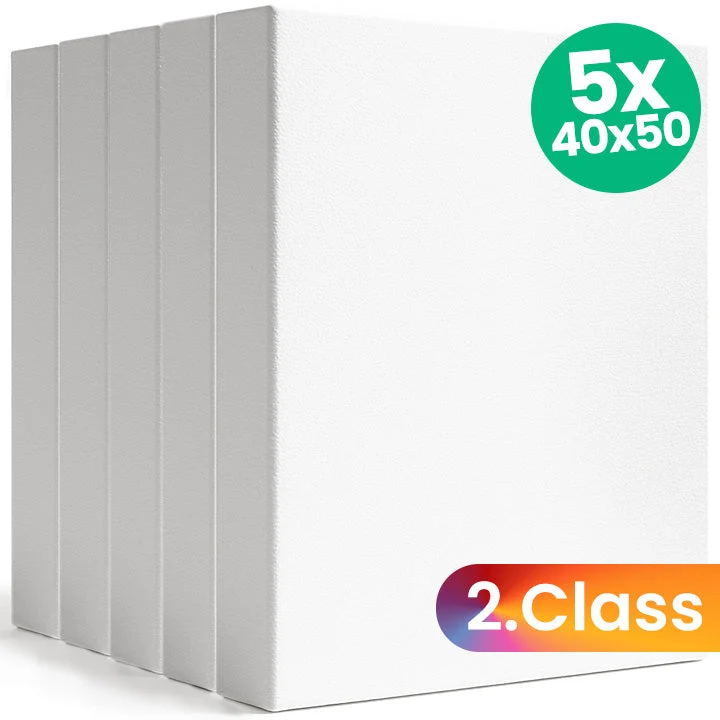 Set of 5 3D Stretched Canvases, Grade 2, 40x50 cm