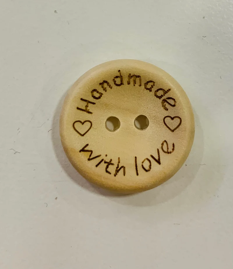 Knopf Holz 20mm Handmade with love