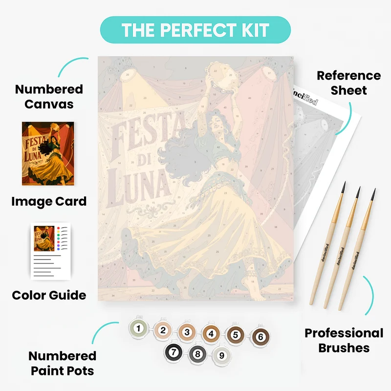 Dancing Tambourine - Paint by Numbers Kit