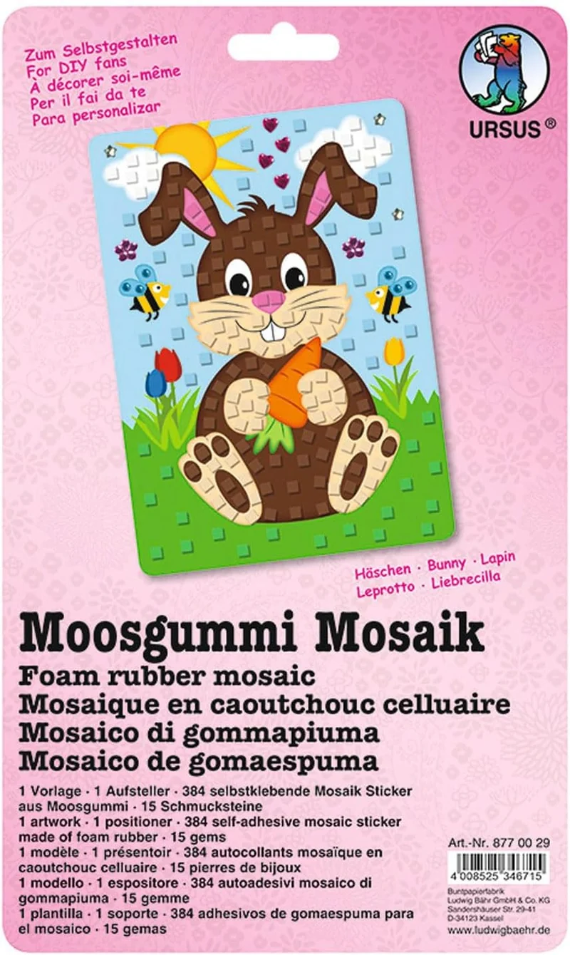 URSUS Moosgummi Mosaik Häschen FSC Mix