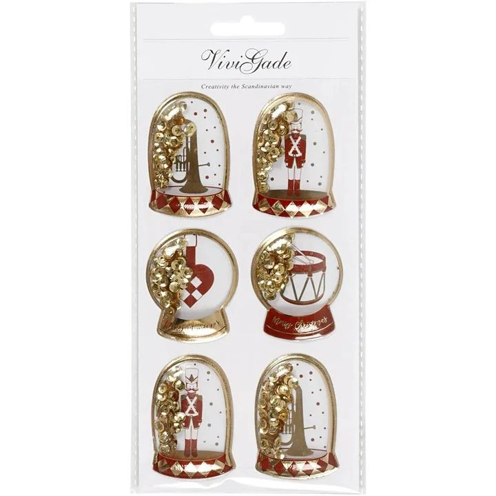 Set of 6 3D Christmas Stickers