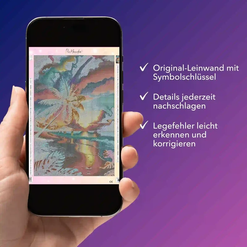 Digitale Bildmappe - Palme im bunten Abendhimmel