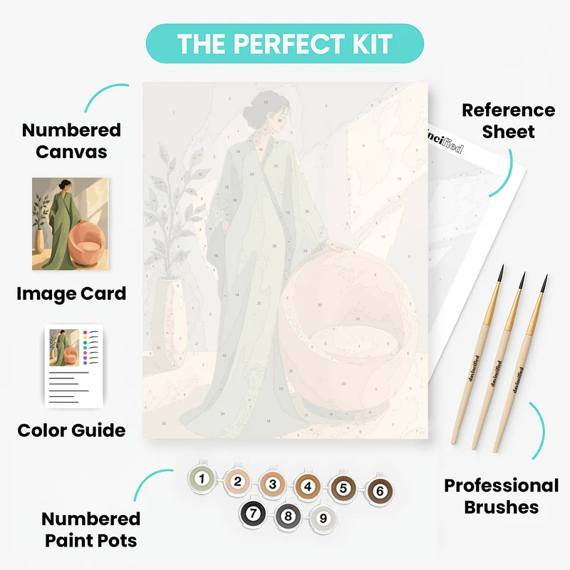 Sage Robe Elegance - Paint by Numbers Kit