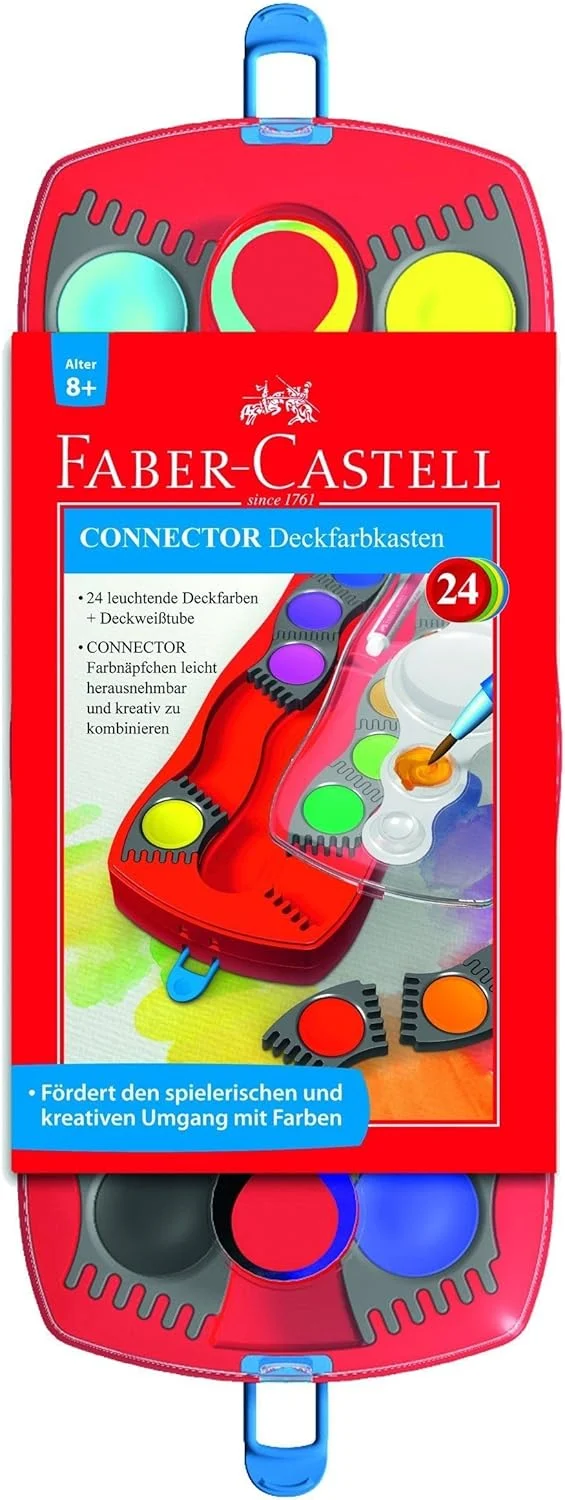 Faber-Castell Farbkasten Connector 24 Farben rot