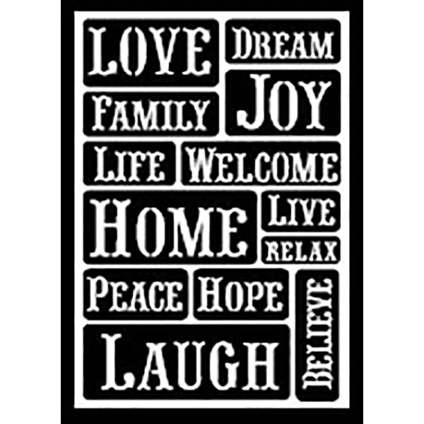 Folkart - Stencil Peel & Stick Happy Words