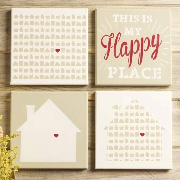 Folkart - Stencil 3piece 8x8" Home Sweet Home