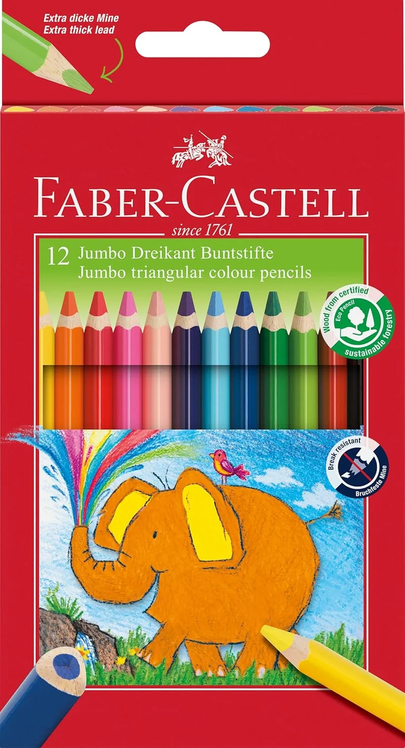 Faber-Castell Buntstift Dreikant Jumbo 12er FSC