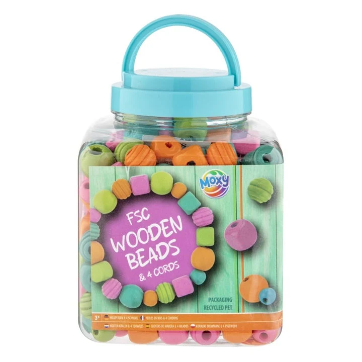 Wooden Beads in a Bucket, 375 Grams