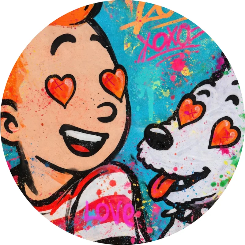 Aluminiumbild Wild Love Pop Art Kreis