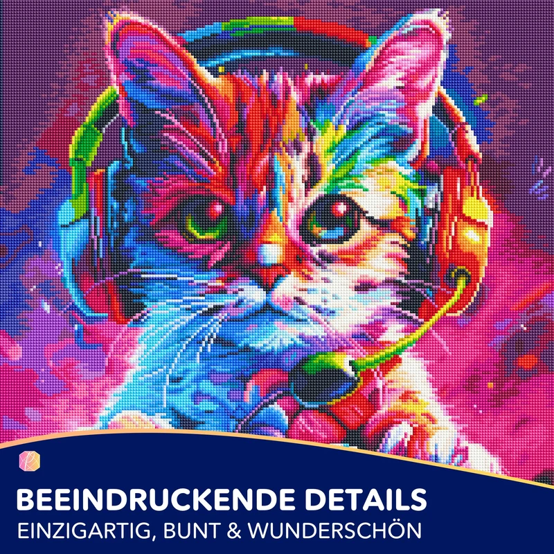 Diamond Painting - Colorful gaming Cat