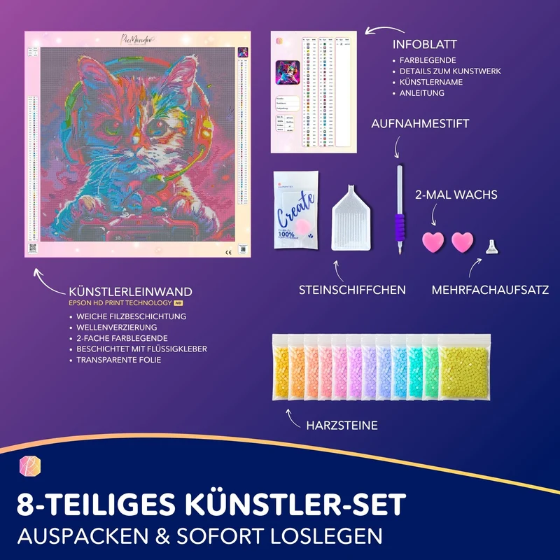 Diamond Painting - Colorful gaming Cat