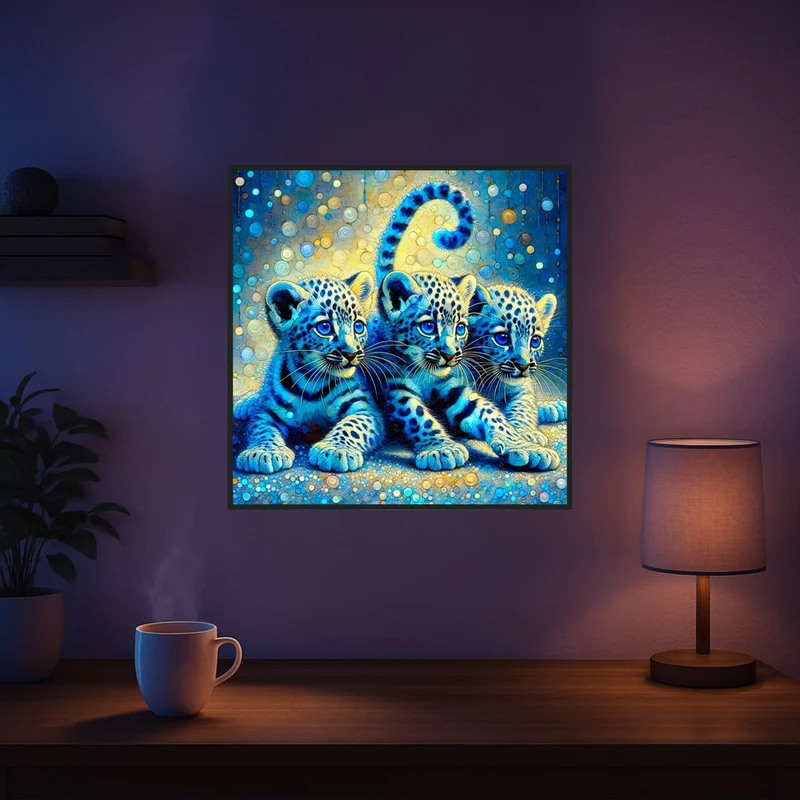 Diamond Painting - Leopardenbabys