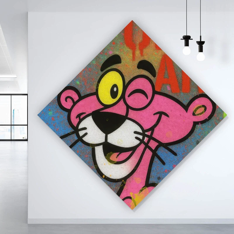 Poster Ikonisches Pop Art mit Spraydose Raute