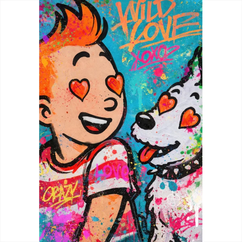 Acrylglasbild Wild Love Pop Art Hochformat