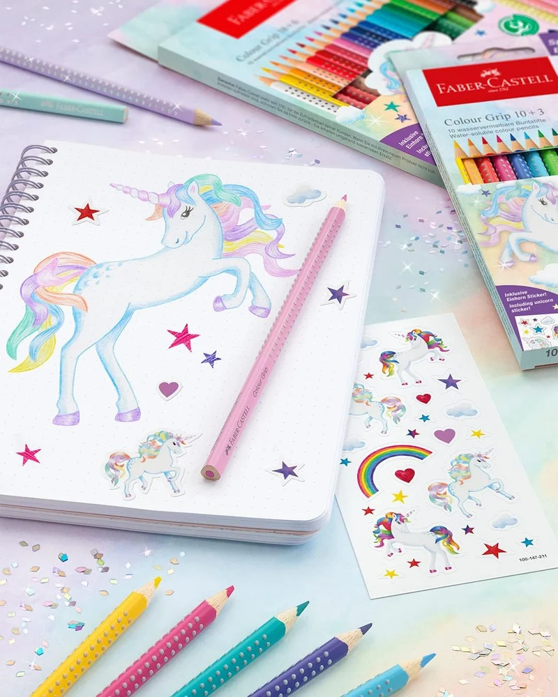 Faber-Castell Colour Grip Buntstifte Einhorn 10+3