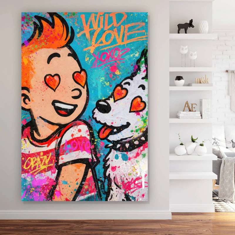 Aluminiumbild Wild Love Pop Art Hochformat