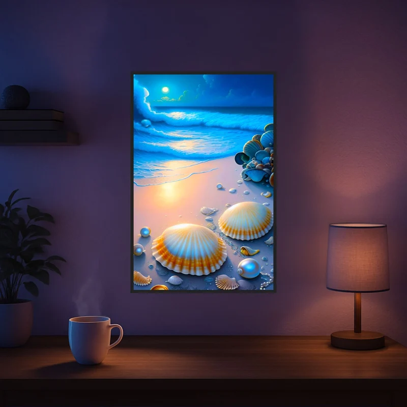 Diamond Painting - Strand im Nachtglanz