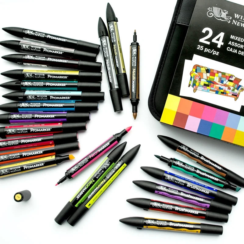 Winsor & Newton - Mixed Marker - Wallet 24 Set Promarker