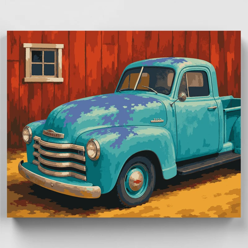 Turquoise Chevy 3100 - Paint by Numbers Kit