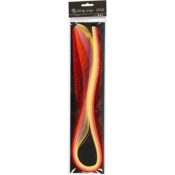 Create Craft - Quilling strips - 5 assortedd Reds & Yellows 100piece