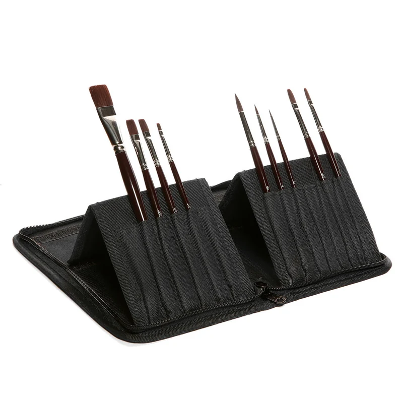 Elements - 9x Acrylic Brush set Wallet with stand
