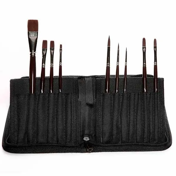 Elements - 9x Acrylic Brush set Wallet with stand