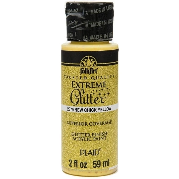 Folkart - Extreme Glitter - New Chick Yellow 2oz