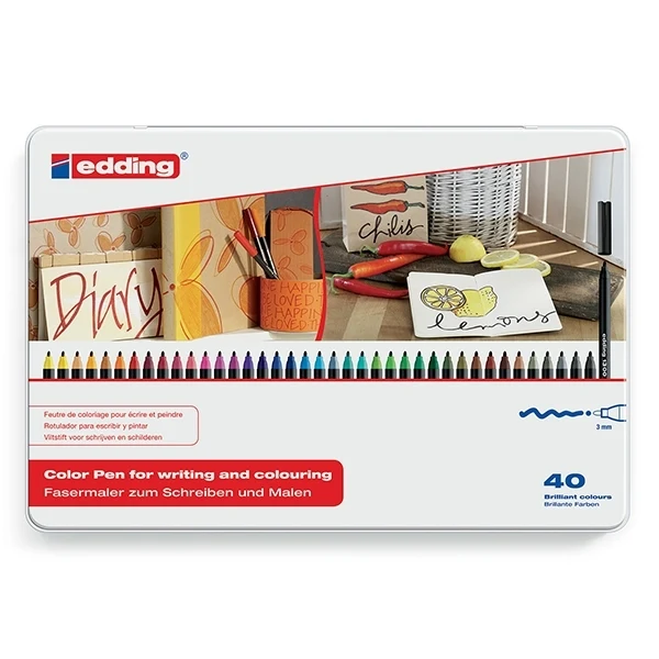 edding -1300 - Tin of 40 Marker Pens